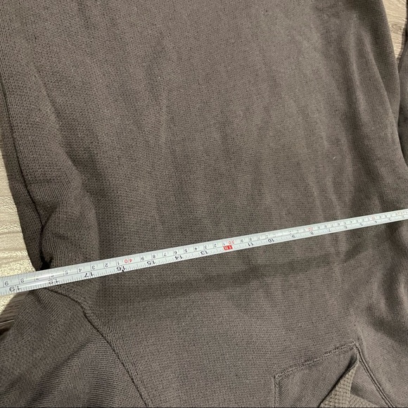 North Face mens heavyweight collared sweatshirt waffle fabric lined  Sz L Gray - Picture 10 of 13